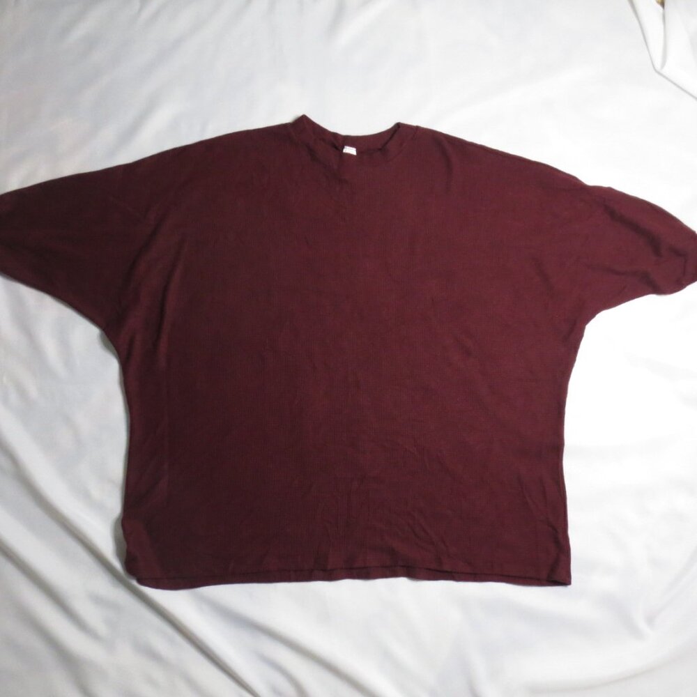 NWT PRIMI womens SWEATER boxy RUST wine LIGHTWEIGHT cropped SIZE L